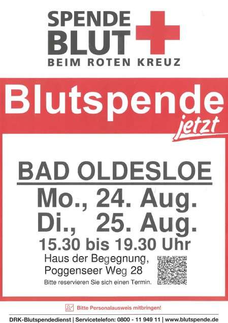 Plakat Blutspendeaufruf DRK Bad Oldesloe